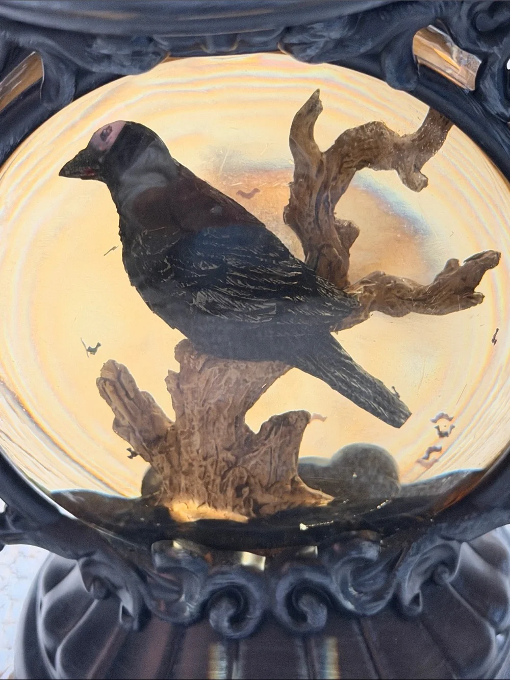 Bath and Body Works Decorative Black Crow 3 Wick Candle Stand